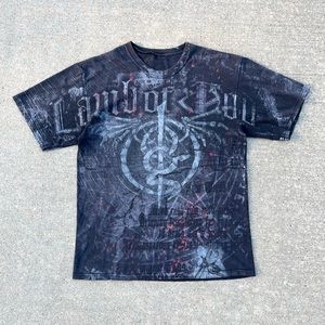 VINTAGE 00’S LAMB OF GOD GOTHIC THRASHED FADED T-SHIRT